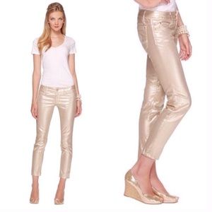 Lilly Pulitzer Worth Skinny Mini Pant In Rose Gold Coated jeans